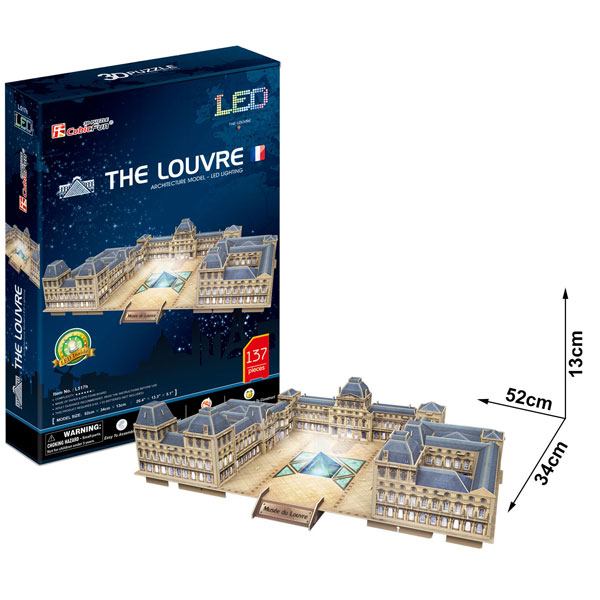 Puzzle 3D Led Museu del Louvre Cubic Fun - Imatge 1