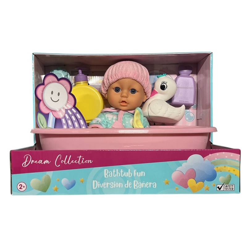 Boneca Bebé com Banheira 27cm