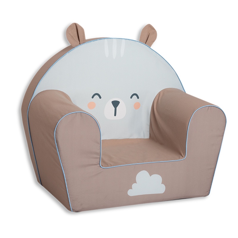 Poltrona Infantil Castanho Azul - Orelhas de Urso
