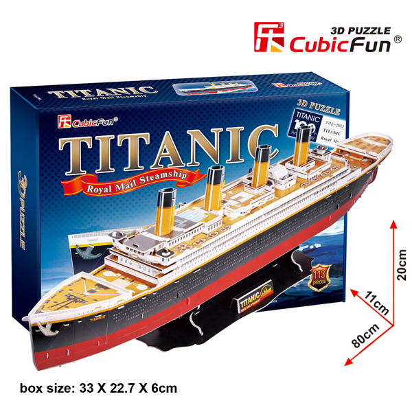 Puzzle 3D 113p Titanic Cubic Fun - Imagen 1