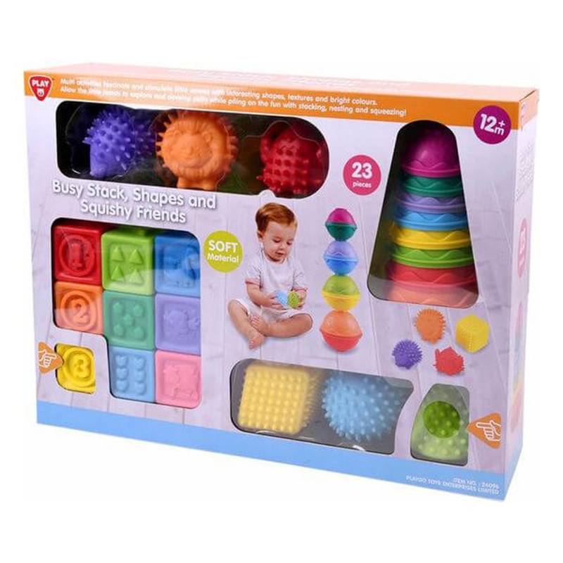 Juego de Apilar Squishy Friends 23p Playgo - Imagen 1