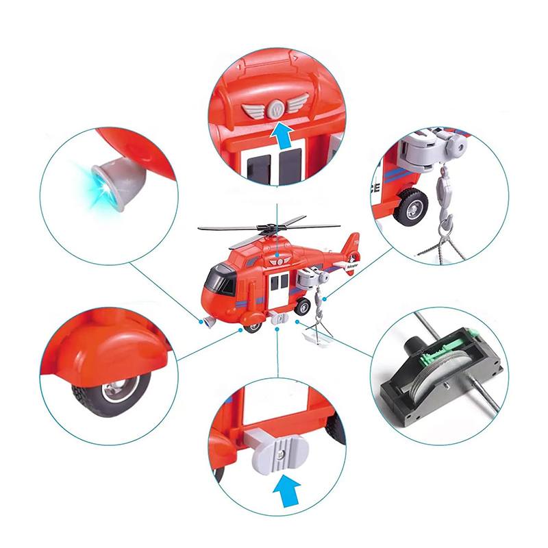 Helicóptero de Rescate Rojo con Luz y Sonido - Imagen 1