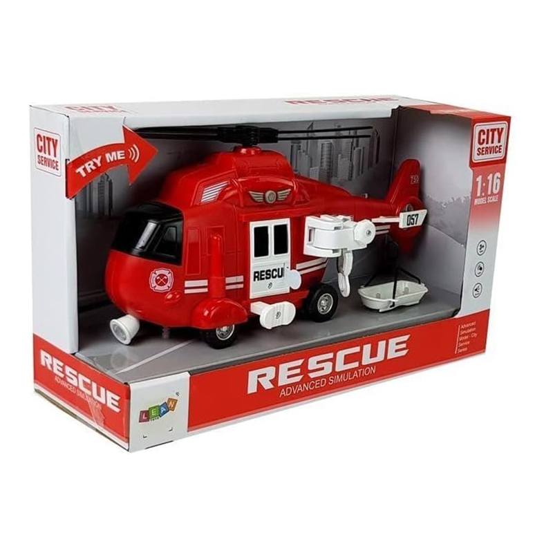 Helicóptero de Rescate Rojo con Luz y Sonido - Imagen 2