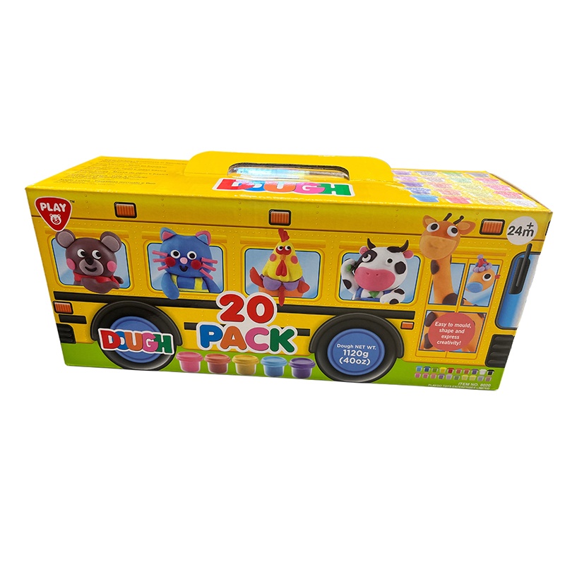 Conjunto de Plasticina 20 Frascos Néon Playgo