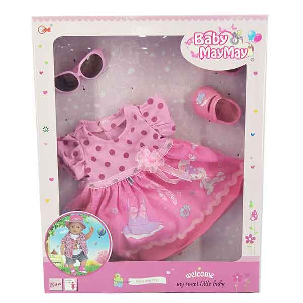 Conjunto Ropita Vestido Rosa y Zapatos 43cm - Imagen 1