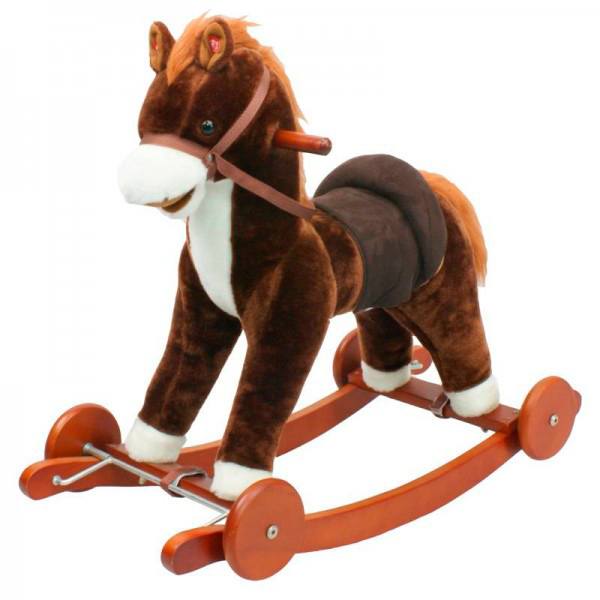 Cavalo de balanço de madeira marrom - Imagem 1