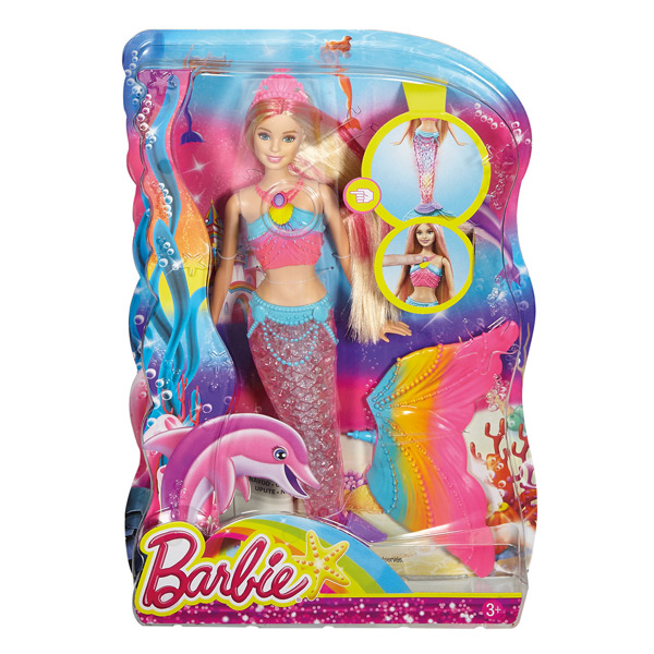 Muñeca Barbie Sirena Luces de Arco Iris - Imagen 1