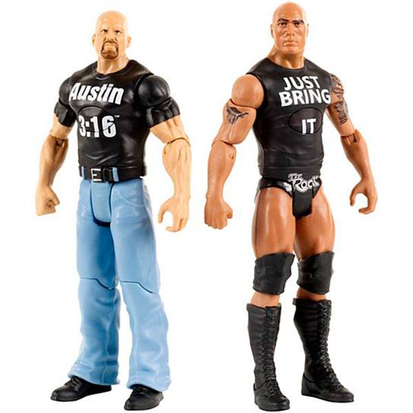 Pack 2 Figuras Rock vs Steve WWE Talkers - Imagen 1