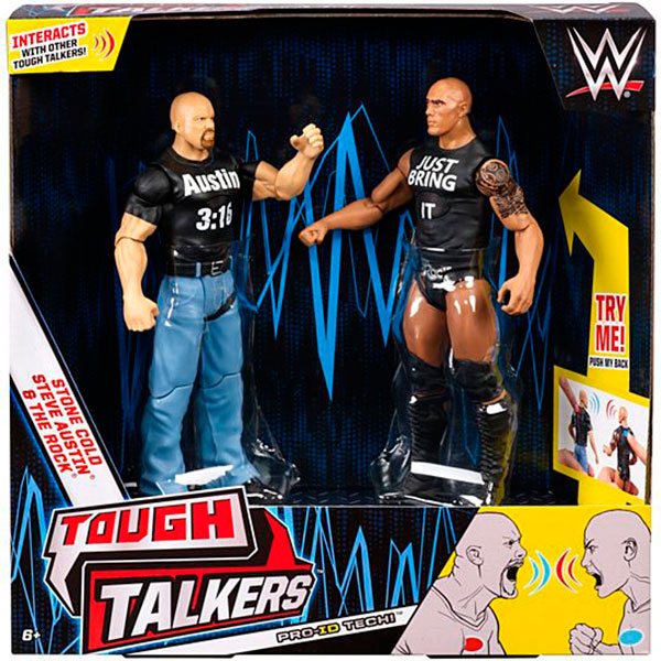 Pack 2 Figuras Rock vs Steve WWE Talkers - Imatge 1