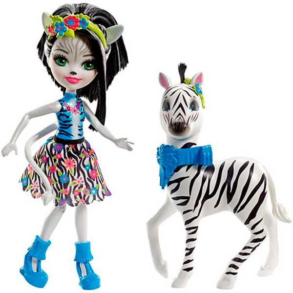 Muñeca Enchantimals Zelena Zebra y Hoofette - Imagen 1