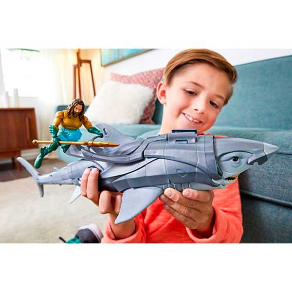 Tiburón con Figura Aquaman 15cm Justice League - Imagen 1