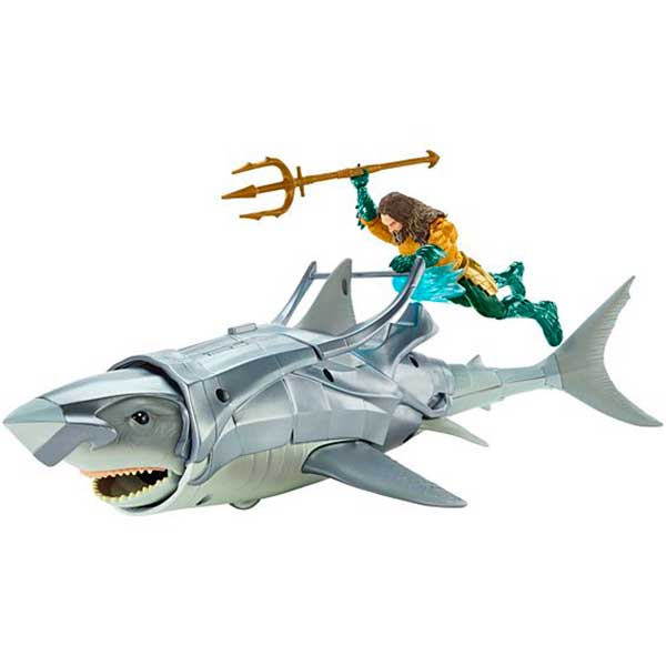 Tiburón con Figura Aquaman 15cm Justice League - Imagen 3