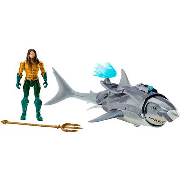 Tiburón con Figura Aquaman 15cm Justice League - Imagen 4