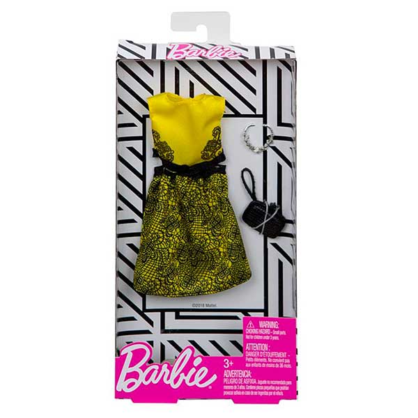 Roba Moda Barbie Vestido Amarillo-Negro - Imagem 1