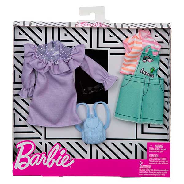 Barbie Vestidos Pack 2 Modas Ropa Lila - Imagen 1