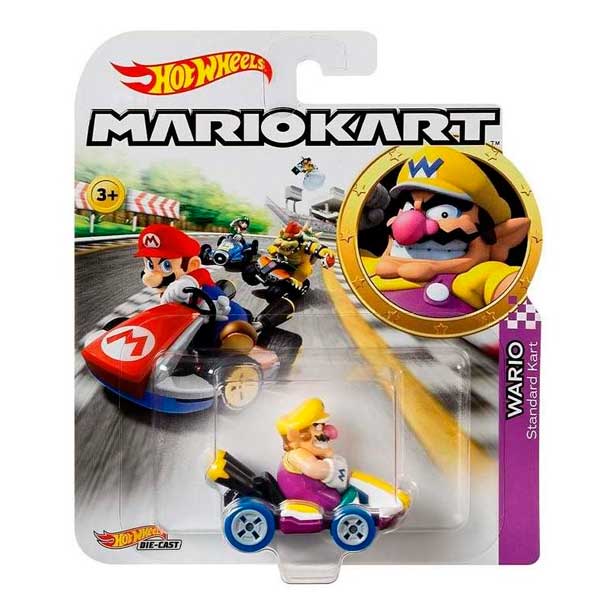 Hot Wheels Coche Wario Mario Kart 1:64 - Imagen 1
