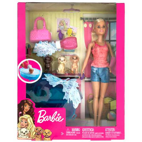 Muñeca Barbie con Perritos - Imagen 1