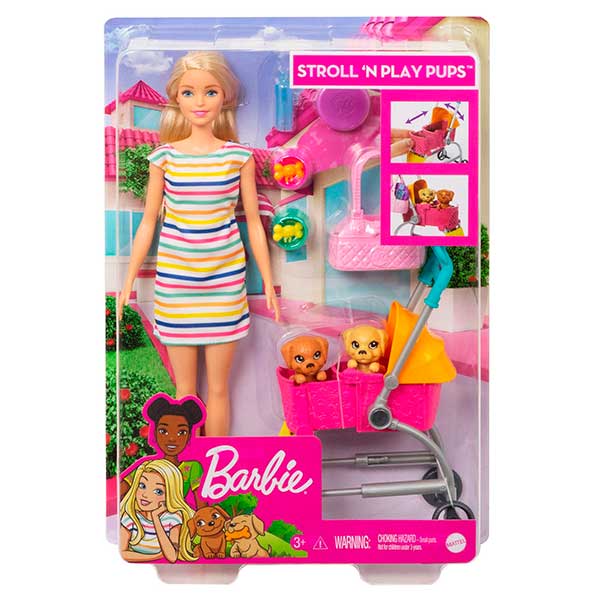 Barbie Boneca Barbie de Paseo com sus Mascotas - Imagem 2