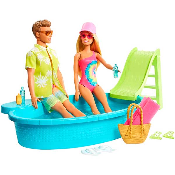 Mega Pack Boneca Barbie e Ken com Carro e Piscina - Imagem 3