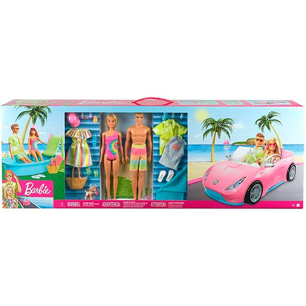 Mega Pack Boneca Barbie e Ken com Carro e Piscina - Imagem 4