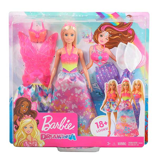 Barbie Dreamtopia Looks de moda Muñeca rubia con diferentes vestidos - Imagen 5