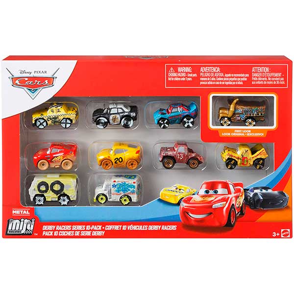 Cars Mini Racers Pack 10 Cars Carros Derby - Imagem 1