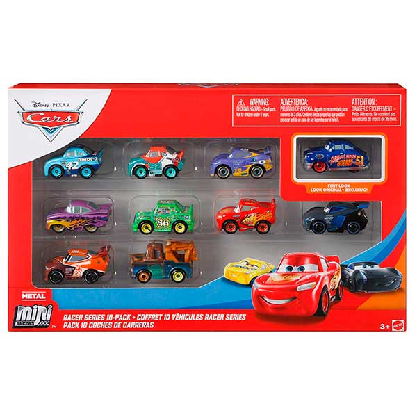 Cars Mini Racers Pack 10 Coches Carreras - Imagen 1
