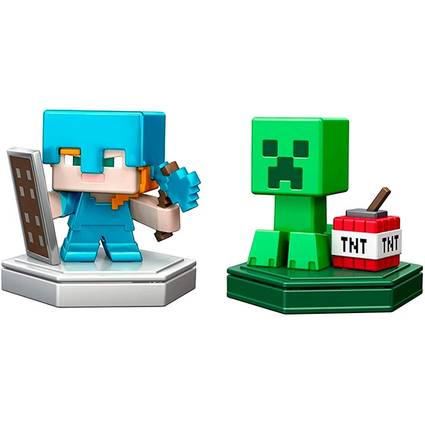 Minecraft Pack 2 Minifiguras Alex y Creeper - Imagen 2