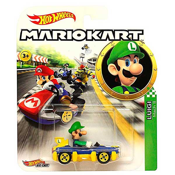 Hot Wheels Coche Mario Kart Luigi - Imagen 1