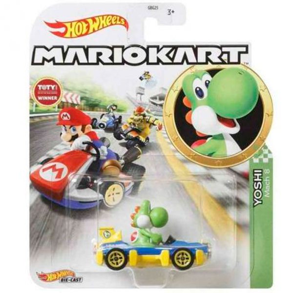 Hot Wheels Coche Mario Kart Yoshi Mach 8 - Imatge 