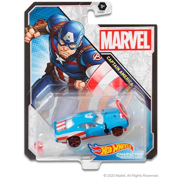 Hot Wheels Marvel Coche Capitán América - Imagen 1