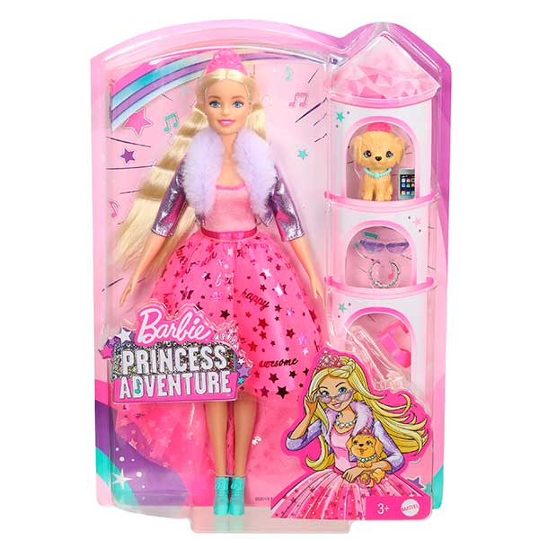 Barbie Muñeca Princesa Deluxe Rubia con Accesorios - Imagen 3