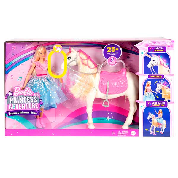 Barbie Caballo Prance Shimmer y Barbie Princesa - Imagen 3