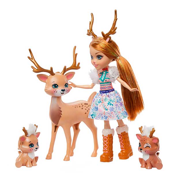 Enchantimals Muñeca Rainey Reindeer con Familia de Mascotas - Imatge 3