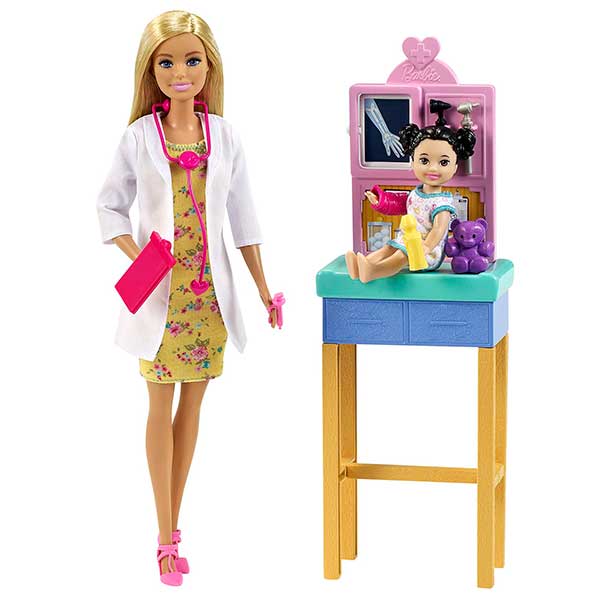 Barbie Muñeca Pediatra Rubia doctora con bebé - Imagen 1