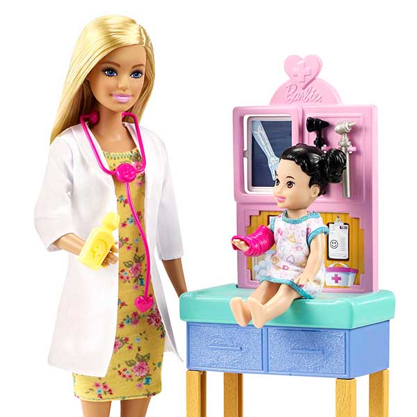 Barbie Pediátrica Boneca Loira médica com bebê - Imagem 2