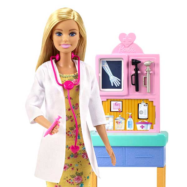 Barbie Pediátrica Boneca Loira médica com bebê - Imagem 4