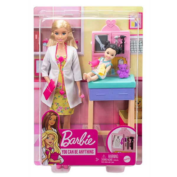 Barbie Pediátrica Boneca Loira médica com bebê - Imagem 5