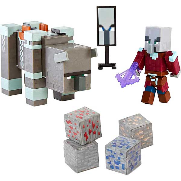 Minecraft Vanilla Pack 2 Figuras Articuladas Capitán y Ravager - Imagen 1