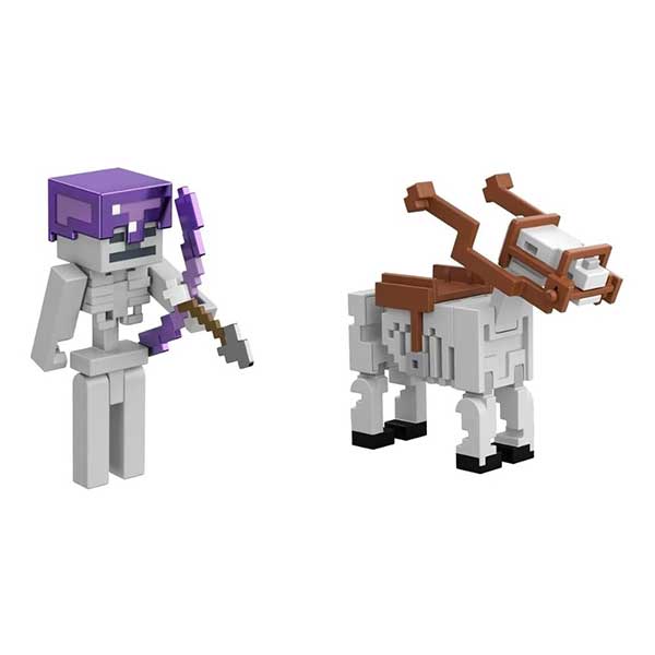 Minecraft Vanilla Pack 2 Figuras Articuladas Batalla Ginete Esqueleto - Imagen 1