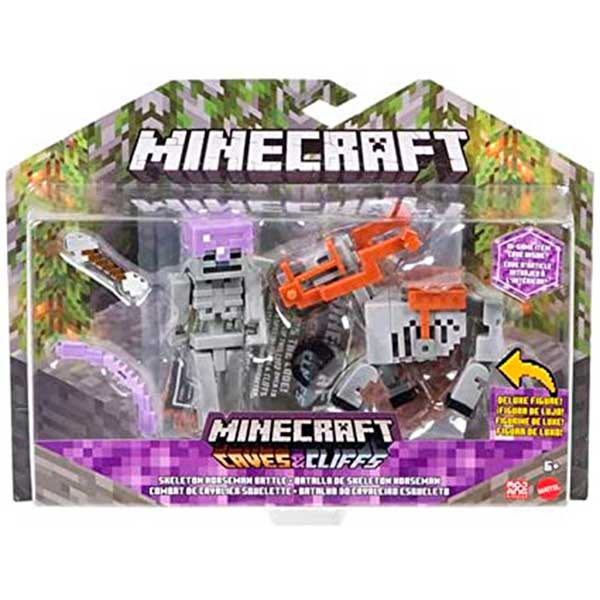 Minecraft Vanilla Pack 2 Figuras Articuladas Batalla Ginete Esqueleto - Imagen 1