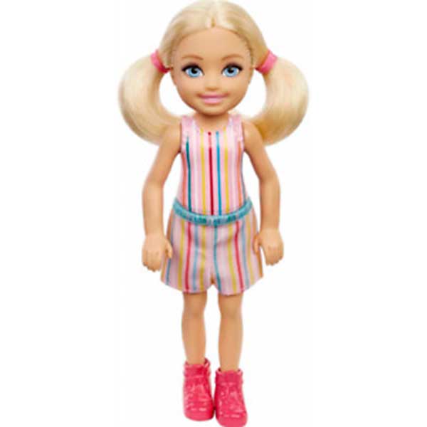 Barbie Muñeca Chelsea Vestido Rayas Colores - Imagen 1