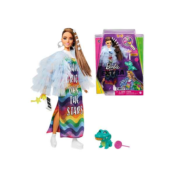 Barbie Extra Boneca Vestido Arco-íris - Imagem 1