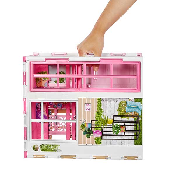 Barbie e o seu apartamento Boneca com casa para bonecas de brincar, todo mobiliado com acessórios e 4 áreas para brincar (Mattel HCD48) - Imagem 3
