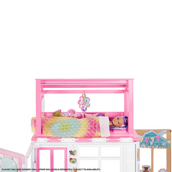 Barbie e o seu apartamento Boneca com casa para bonecas de brincar, todo mobiliado com acessórios e 4 áreas para brincar (Mattel HCD48) - Imagem 7