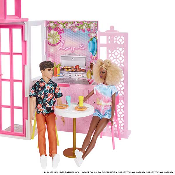 Barbie e o seu apartamento Boneca com casa para bonecas de brincar, todo mobiliado com acessórios e 4 áreas para brincar (Mattel HCD48) - Imagem 8