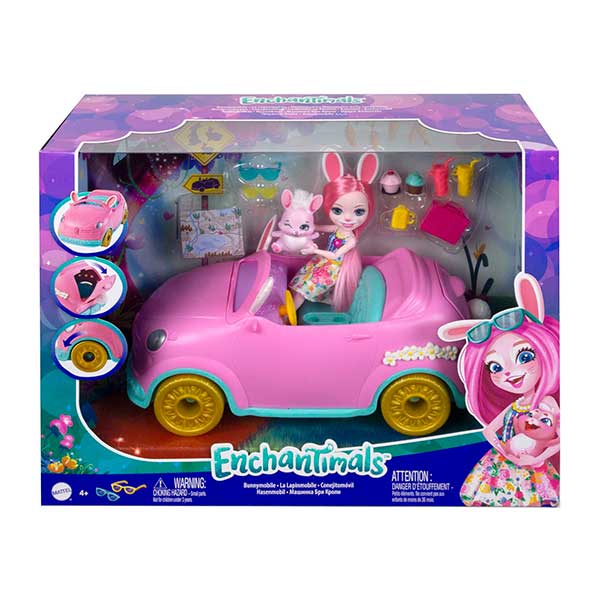 Enchantimals Muñeca Bree Bunny y su coche descapotable - Imagen 1