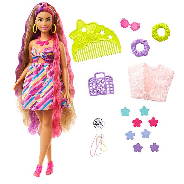 Barbie Totally Hair Cabelo extra longo Flor - Imagem 1