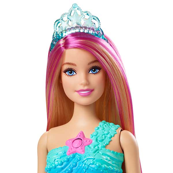 Barbie Dreamtopia Malibu Sereia Luzes Mágicas Boneca loira - Imagem 4