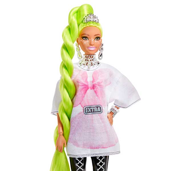 Barbie Extra Muñeca Articulada con pelo verde neón - Imagen 2